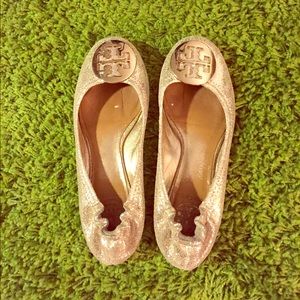 Tory Burch Gold Flats