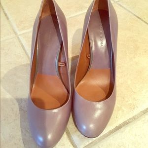 Beautiful Zara heels - leather with metal heel.