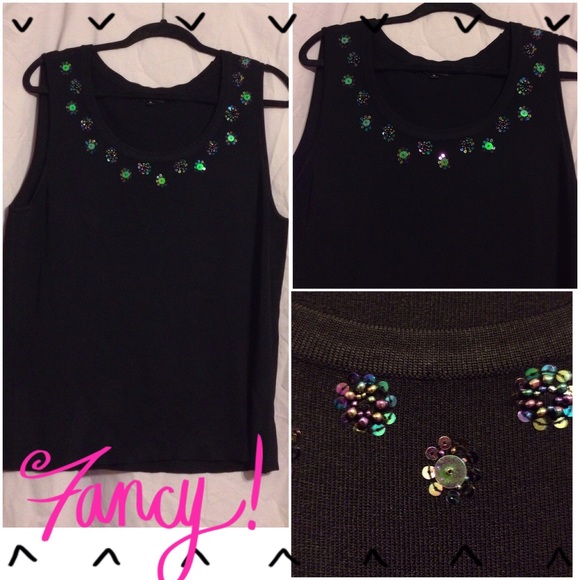 NEW! PIERRI NEW YORK KNIT W/TRANSLUCENT SEQUIN TOP - Picture 1 of 4