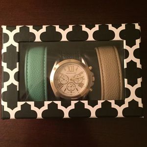 Leather Band Watch---USED ONCE