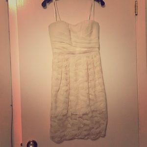Strapless cream dress