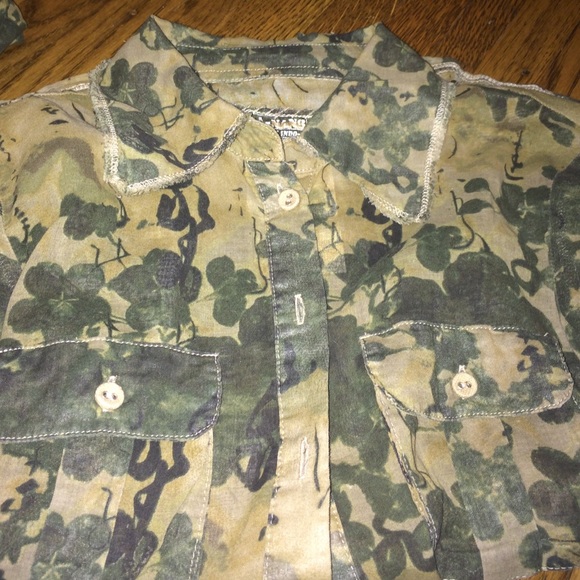 long sleeve dark floral shirt