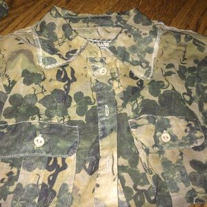 long sleeve dark floral shirt