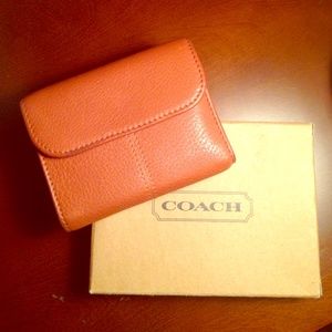 Brown leather coach wallet