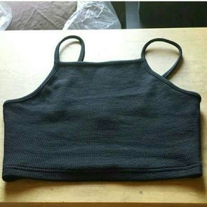 Topshop black cropped tank