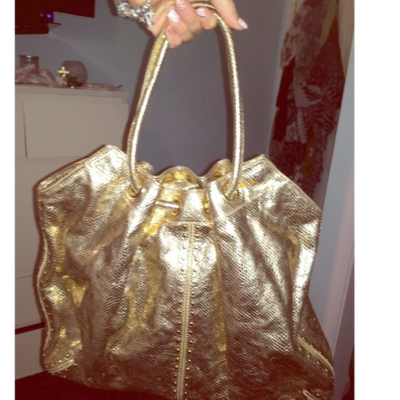 Authentic Michael Kors gold tote