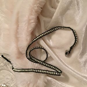 Black and silver Wrap bracelet.