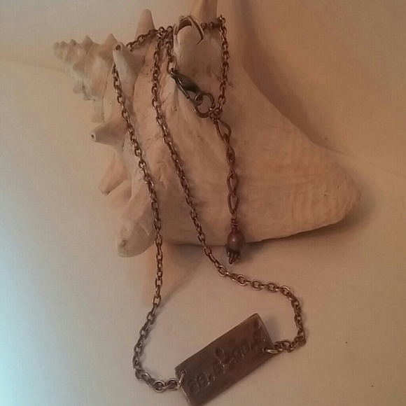 Handcrafted "GPS Tag" Necklace in Copper