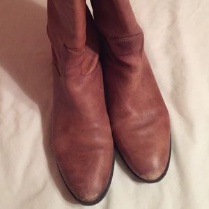 Brown leather riding boots