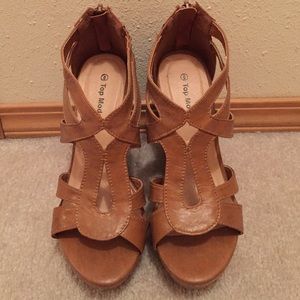 Brown Strap Wedges