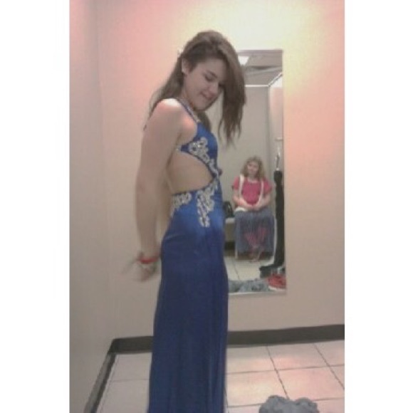 Long Royal Blue Prom Dress - Picture 3 of 3