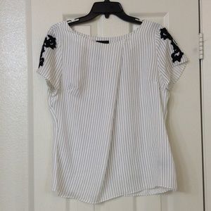 Stripes and lace top