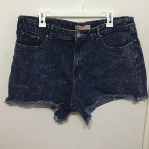 Acid wash shorts