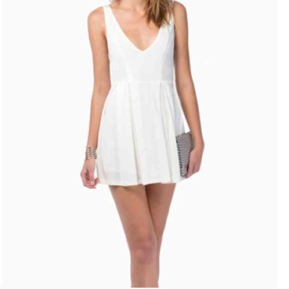 Deep V white Skater Dress (Never Worn)