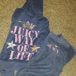 Navy blue terrycloth Juicy Couture matching set