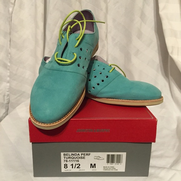 Johnston & Murphy Turquoise Oxfords