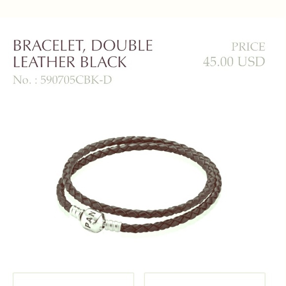 Black pandora leather bracelet
