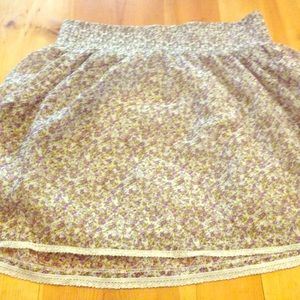 Charlotte Russe Lavender & Green Floral Skirt