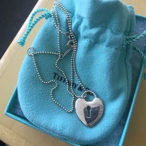 Tiffany & Co. Silver 925 Heart Key Hole Necklace