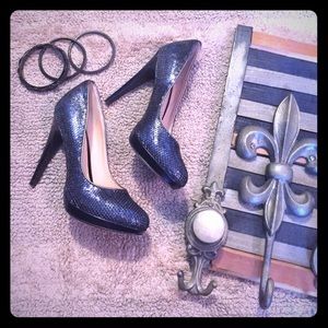 Cole Haan Chelsea Smoke Sequin High Pump