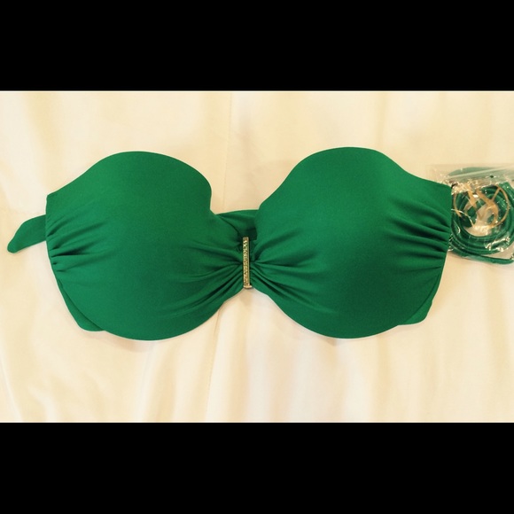 VS Bandeau Bikini top in shimmer Kelly green