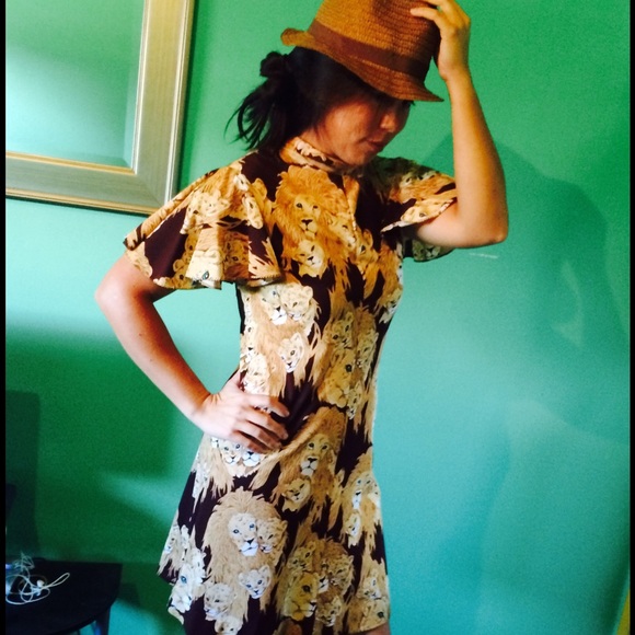 Vintage one of a kind lion print dress!
