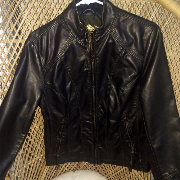 black leather jacket
