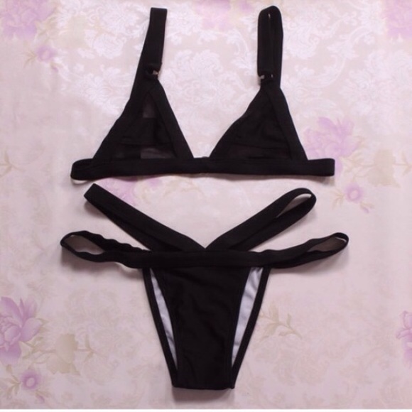 Tops - Black Mesh Bikini