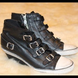 Ash leather wedge sneakers
