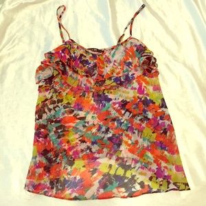 Watercolor ruffled cami