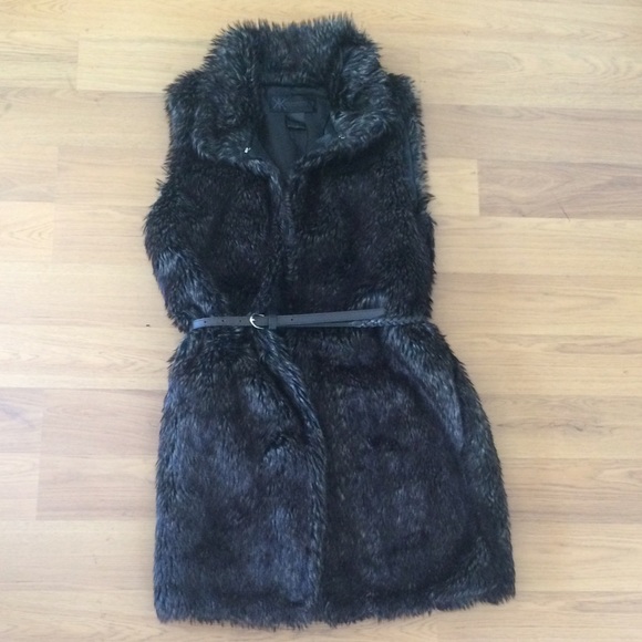 Kardashian Kollection Faux Long Fur Vest