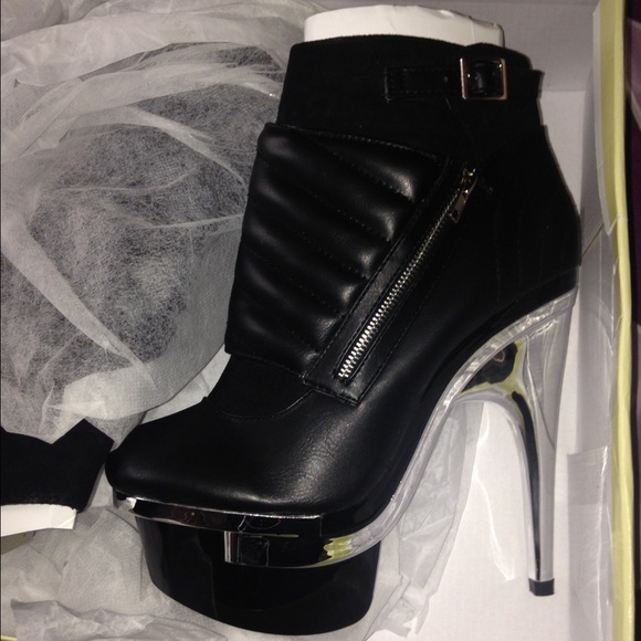 Faux leather boots