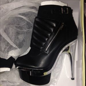 Faux leather boots