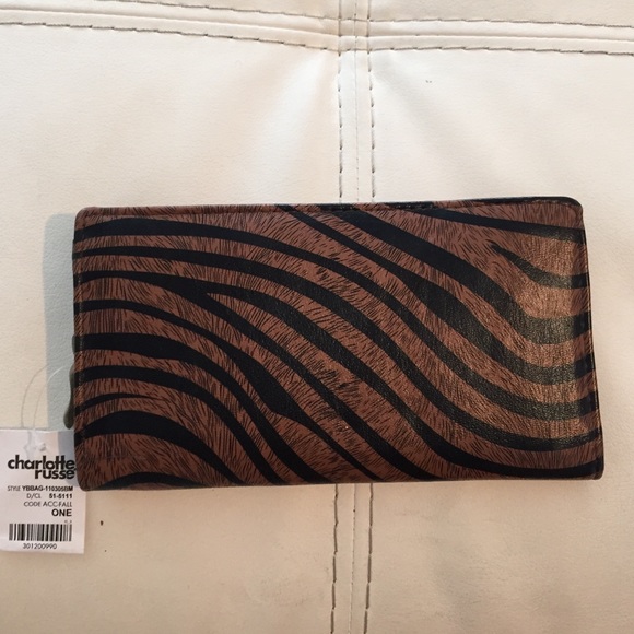 Zebra print brown wallet