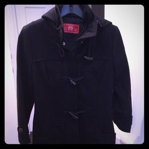 Esprit EDC Hooded Wool Zip Toggle Peacoat in XS