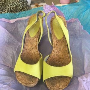 Chartreuse Wedges Size 8.5