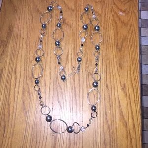 Lia Sophia silver w/faux pearl and multicolor gems