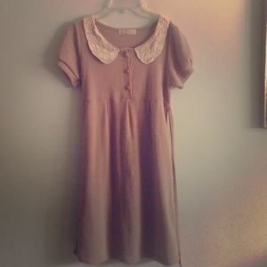 Crochet Peter Pan collar empire knit dress