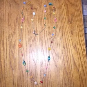 Lia Sophia silver & multicolored gem necklace