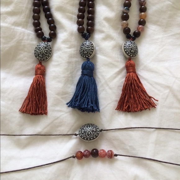Like Anthropology Boho beaded tassel necklace
