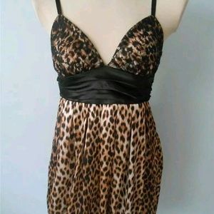 City Triangles leopard print dress with lace sz 5