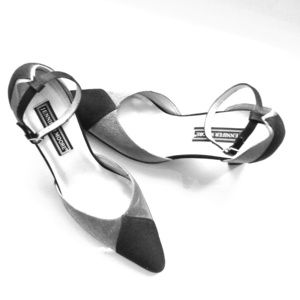 Black and silver dress heels