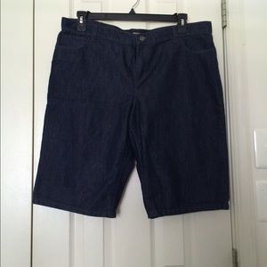 Dark knee length Jean shorts