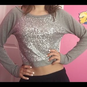 Sequined Crop Top