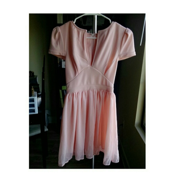TOBI Light pink skater dress