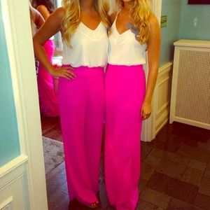 Hot pink party pants