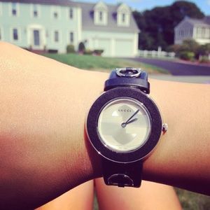 GUCCI U-Play Black Genuine Leather Kit strap