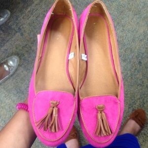 Pink loafers
