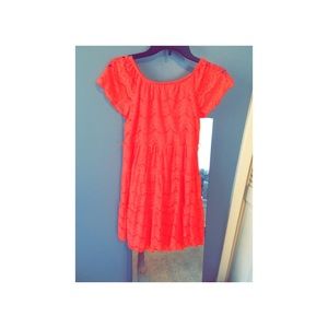 Pinkish orange lace dress