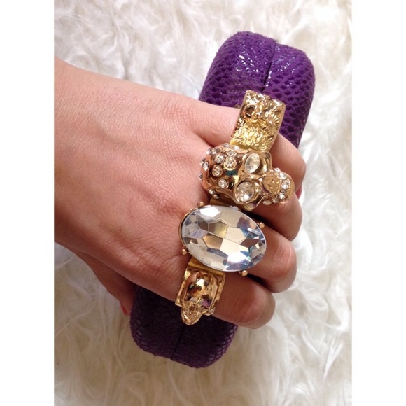 Purple and rhinestone clutch